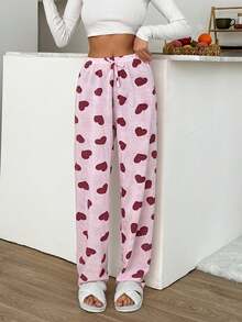 EURMUSE PLUS 2pcs Striped With Heart Pattern Sleep Bottom Sets Pajama Sets For Women Pants - Multicolor - View 10
