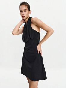 SHEIN LUNE Halloween Women Short Dresses - Black - View 7