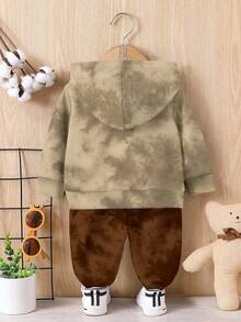 SHEIN Set 2 buc. pentru băieți, hanorac cu mânecă lungă, lejer, casual, confortabil, potrivit pentru toamnă/iarnă