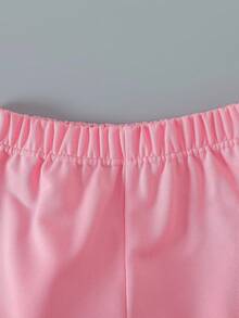 Tween Girls 复古美式数字印花长袖蝴蝶结运动衫，休闲运动宽松连帽套头衫 + 紧身吊带背心 + 高腰宽松美式哈伦登山裤套装 - 彩色 - 查看 3