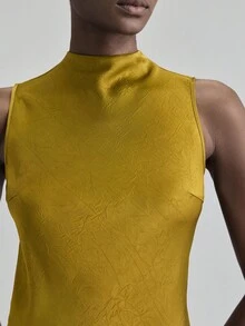 Ontre 2025秋冬新款女士户外装教师制服俱乐部装秋冬装女士商务休闲复古风服装优雅通勤连衣裙无袖纹理长裙黄色 - 摩卡棕 - 查看 7