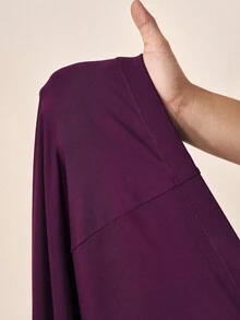 Zivah Vestido longo feminino plissado, elegante, casual, roxo, slim, manga comprida, com decoração de metal, para outono e inverno 2025, adequado para viagens, deslocamento diário, festa, férias, estilo tradicional, compras, banquete, elegante, festa, encontro, casual - Borgonha - Ver 8