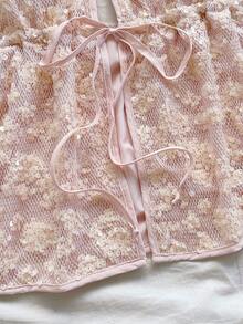 Soleia Women's Fashionable Sexy Sequin Backless Halter Neck Camisole - Yellow - View 5