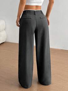 SHEIN Unity Women's Elegant Design Flattering Straight Leg Pants Fall Cloth For Women