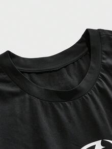 EASEVO 2pcs/Set Contrast Color Plus Size Men T-Shirt And Shorts Set