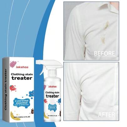 SHEIN 2 chai dung dịch tẩy vết bẩn quần áo, chất xử lý vết bẩn, bình xịt tẩy vết bẩn, chất tẩy vết dầu mỡ trên quần áo, bình xịt hình bầu dục tẩy vết bẩn cổ áo, chất tẩy vết bẩn trên vải.