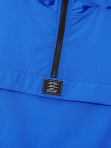 SHEIN 青少年男孩连帽长袖夹克和松紧腰裤套装 - 寶藍色 - 查看 5