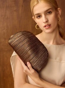 MOTF PREMIUM GLITTER PU LEATHER CLUTCH - Champagne - View 5