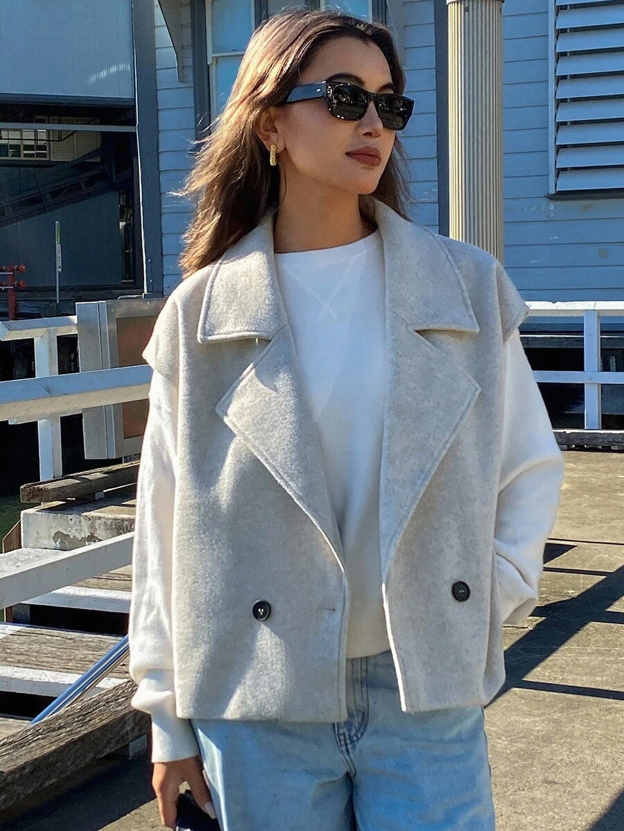 DAZY Women's Loose Short Sleeveless Woolen Vest Coat, Autumn/Winter Jacket