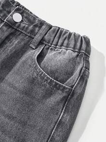 SHEIN Jeans casual comodi con gamba dritta e lavaggio vintage in stile Y2K, nuovi per la primavera/estate 2025, adatti per ragazze adolescenti