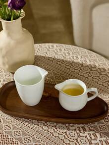 Cirelle Juego de té de porcelana blanca de alta calidad - Taza para infusión de té, Accesorios de juego de té Gongfu, Juego de té de porcelana blanca para el hogar, Filtro y distribuidor de té | Vajilla minimalista para el té de la tarde, la barra de café, el regalo de inauguración de la casa | Accesorios de cocina modernos, decoración de oficina, decoración del hogar | Juego de té, té, juego de tazas - Blanco - Ver 4