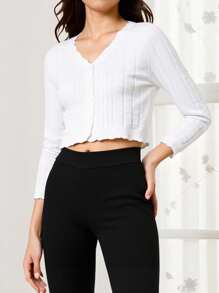 SHEIN كارديجان أبيض مثقوب خفيف الوزن مناسب للفتيات المراهقات، مناسب لمشاهد العطلات والمنزل، مناسب للأطفال للعب والارتداء في العودة للمدرسة - أبيض - مشاهدة 3