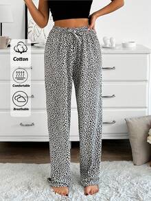 RueChic Women Plus Size Cotton LEOPARD Pattern Sleep Bottom - Multicolor - View 1