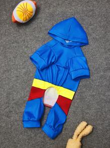 SUPERMAN X SHEIN 1 件电影角色角色扮演宠物连体衣、家居服、睡衣、猫/狗衣服，尺码 XXS-XXXXL、特小号、特大号，角色扮演 - 藍色 - 查看 2