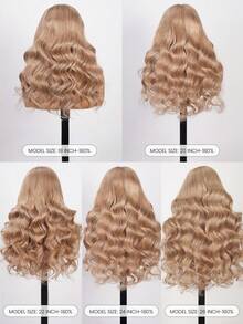 ALL READY WIG 灰蜜金色升级版 13x6 无胶蕾丝前假发 波浪卷发 雷米真人发假发 预剪耳到耳蕾丝假发 皮肤融化 女士适用 - S613/Yellow - 查看 9