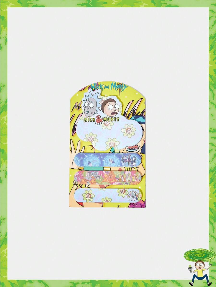 Rick and Morty X SHEIN Colorful Cartoon Figure Graphic Cute Memo Pad - Yellow - View 1