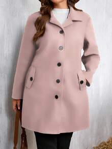 Plus Size Women Long Sleeve Single-Breasted Pocket Casual Jacket Fall Winter Cloth For Women Autumn