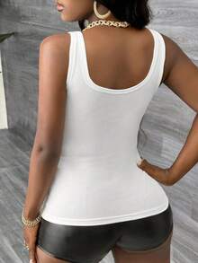New Solid Color Sexy Slimming Fashion V-Neck Pleated Women's Suit Tank Top - Multicolor - View 2