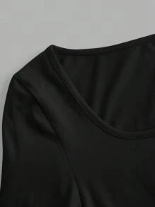 SHEIN Essnce 4pcs/Set Casual Solid Color Versatile Crew Neck Long Sleeve T-Shirts For Women, Suitable For Spring & Autumn,Fall - Multicolor - View 3
