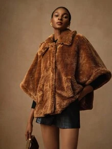 Vesra Women's Casual Thickened Hooded Fleece Jacket