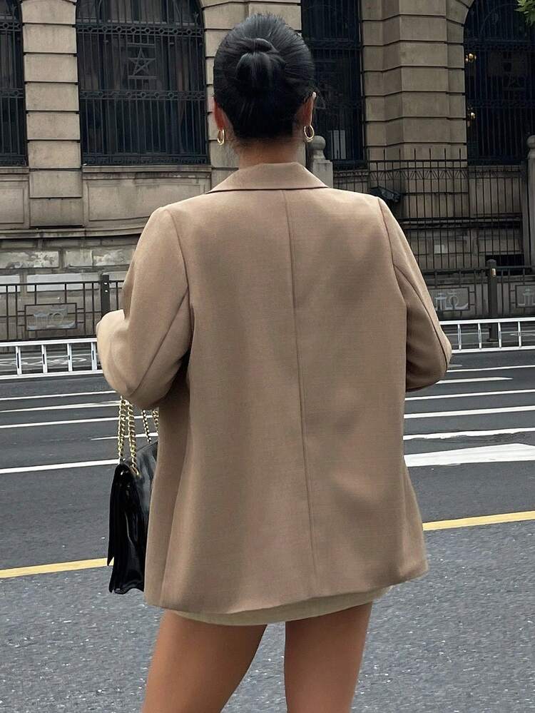 Women's Casual Solid Color Blazer Jacket, Autumn Business Attire