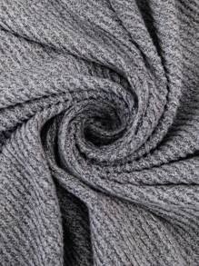 SHEIN LUNE Plus Size Women's Round Neck Ruched Slit Fitted T-Shirt  Work/Office Fall/Winter Clothes Grey Chic Going Out  Elegant