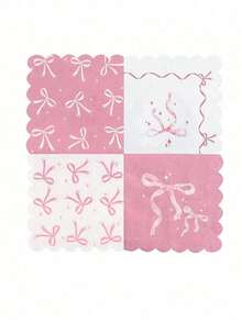 20PCS Set Pink Bow Napkins, Theme Birthday Party Decorations, Shower, Cute Bow Tableware Supplies, Tea, Wedding Party Decor, For Weddings, Bridal Showers And Birthday Parties, Tea Parties, Garden Parties, Fancy Napkins - Multicolor - View 13