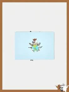 We Bare Bears X SHEIN 可爱熊世界旅行图案 3D 贺卡，适合送礼 - 彩色 - 查看 2