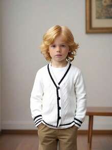 Souflis Souflis 秋冬款男童休闲撞色边开衫