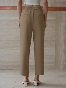 MOTF PREMIUM SOLID SLANT POCKET TAPERED PANTS - Mocha Brown - View 2