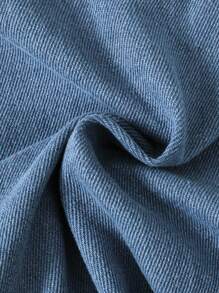 SHEIN 1 件女童/女宝宝休闲蓝色水洗牛仔花卉刺绣长袖连体裤 - 藍色 - 查看 5