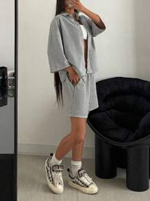 EURMUSE 女士 Polo 领衬衫和短裤两件套