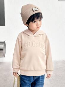 SHEIN 一件男童休闲学院风卫衣，舒适百搭，款式时尚简约，柔软透气，采用3D压纹设计，适合日常穿着、上学、旅行、运动，春夏季节以及秋冬季节均可穿着。 - 卡其色 - 查看 5