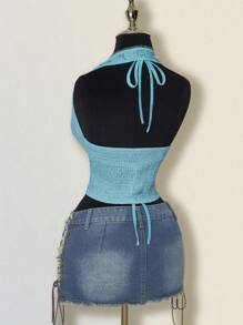 SHEIN ICON 女士性感低胸亮片派对吊带背心 - 白色 - 查看 10