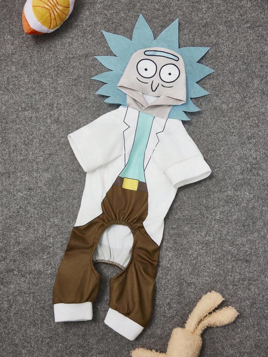 Rick and Morty X SHEIN 1pc Cartoon Character Cosplay Pet Jumpsuit, Loungewear, Pajamas, Cat/Dog Outfit, Cosplay - Multicolor - View 1