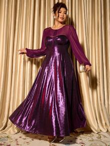 Cravure Halloween Plus Size Dresses - Purple - View 2