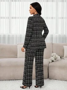 SHEIN Lady Women Suit Sets Business Casual Woman Work Clothes Women Office Wear Women Going Out Outfits Airport Outfit For Women Travel Outfit Airport Airport Outfit In Fall/Winter - Black - View 2