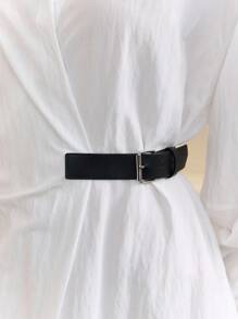 Arave 法式优雅通勤女士V领灯笼袖收腰衬衫裙 - 白色 - 查看 8