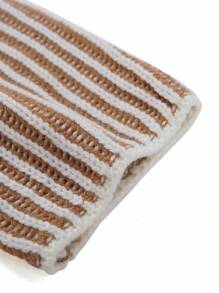 Lunelith SHEIN Lunessa 2pcs Colorblock Vertical Striped Long Sleeve Knit Cardigan And Mini Skirt Set For Women Fall Winter Cloth For Women