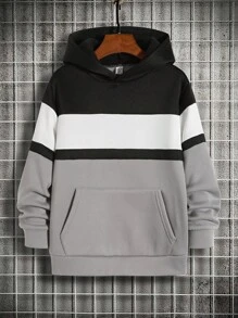 SHEIN 男童灰色花卉学院风图案卫衣，休闲舒适时尚，百搭实用，面料柔软，适合日常穿着、上学、旅行、户外活动，四季皆宜，尤其适合秋冬季节。另有黑白童装卫衣，圣诞节冬季套头衫款式。 - 灰色 - 查看 2