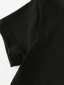 SHEIN 万圣节少女休闲时尚创意井字南瓜蝴蝶结幽灵图案印花基础款短袖T恤 可爱幽灵衬衫 万圣节衬衫 可爱幽灵衬衫 可爱童装 女孩万圣节衬衫 女孩可爱衬衫 猫咪衬衫 儿童猫咪图案T恤 女孩万圣节衬衫 女孩幽灵衬衫 - 黑色 - 查看 6