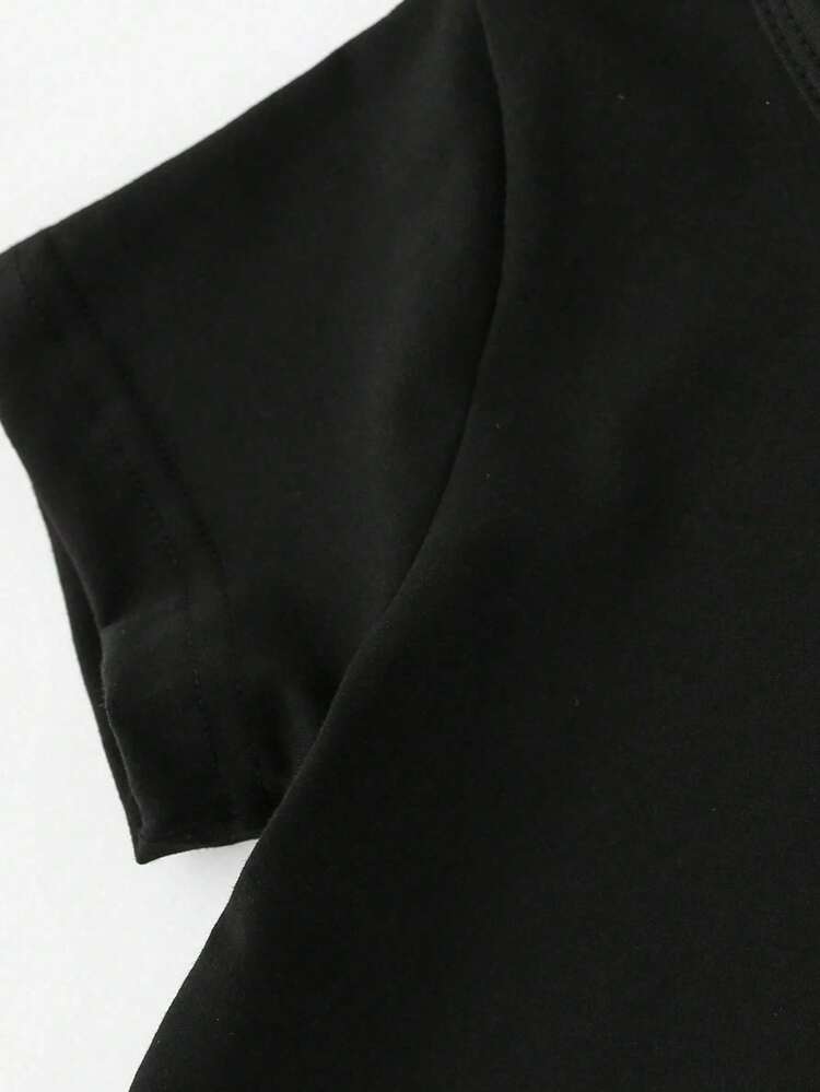 SHEIN Halloween Young Girls Casual Fashion Creative Tic Tac Toe Pumpkin Bow Ghost Graphic Print Basic Short Sleeve T-Shirt Kawaii Ghost Shirt Halloween Shirt Cute Ghost Shirt Kawaii Kids Clothes Girls Halloween Shirts For Girls Kawaii Shirt Cat Shirt Kids Kids Cat Graphic Tee Girls Halloween Shirt Girls Ghost Shirt Girls - Black - View 6