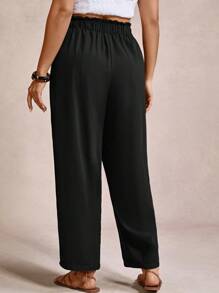 Freevana Plus Size Casual Solid Color Pants