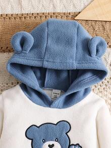 SHEIN Bộ 2 món áo hoodie nỉ lông mềm cho bé trai với họa tiết thêu hình gấu và quần cạp chun, quần áo trẻ em, trang phục trẻ sơ sinh, thích hợp cho mùa thu/đông, 6 tháng-3 tuổi, quần áo trẻ sơ sinh hình gấu, bộ đồ gấu cho bé trai, bộ quần áo mùa đông cho bé trai, bộ áo hoodie hình gấu cho bé trai, bộ đồ gấu màu xanh dương, Cozy Pixies, bộ quần áo mùa đông cho bé trai, bộ đồ cho bé trai, trang phục mùa thu cho bé trai, quần áo trẻ em/trẻ sơ sinh, quần áo bé trai, bộ đồ thường ngày cho bé, trang phục mùa đông cho bé trai, quần áo mùa đông cho bé trai, 6 tháng-3 tuổi - Nhiều màu - Xem 8