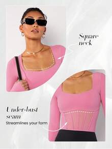 GLOWMODE FeatherFit™ Áo nịt ngực Hiệu ứng Gầy Áo - Hồng - Xem 5