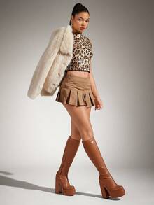 SHUZIA Women's Stylish Sleek Design Knee-High Boots - Brown - View 5