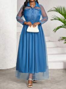 SHEIN Lady Đầm nữ thanh lịch in họa tiết kẻ caro dáng ôm dài ngang gối, đầm công sở mùa hè cho nữ, đầm đi làm cho nữ, đầm nữ, trang phục phụ nữ châu Phi, đầm tốt nghiệp/ đầm sinh nhật & sự kiện/ đầm công sở/ đầm đi nhà thờ/ đầm mùa hè cho nữ, đầm nữ, quần áo nữ cỡ lớn, đầm công sở thường ngày, đầm ngắn nữ, đầm mùa hè cỡ lớn cho nữ, đầm trang trọng màu xanh dương, đầm nữ phong cách boho hở lưng, đầm maxi rộng thùng thình cho nữ, đầm mùa hè cho nữ. - Màu xanh lam - Xem 4