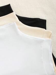SHEIN Unity 女士纯色立领修身休闲上衣 - 彩色 - 查看 5