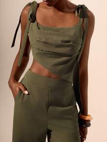 Zivah Conjunto de dos piezas para mujer para uso diario - Verde - Ver 6