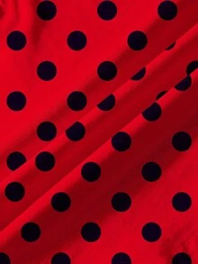 Miraculous Ladybug X SHEIN 少女夏季波点卡通图案圆领短袖T恤 - 白色 - 查看 5